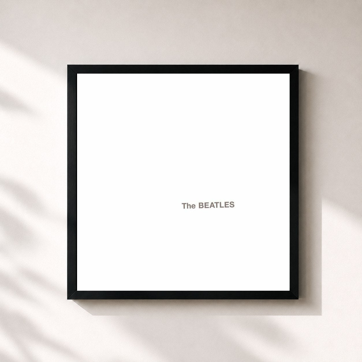 #noir Tableau carré de l'album The Beatles (Remastered) de The Beatles, cadre noir 32x32 cm