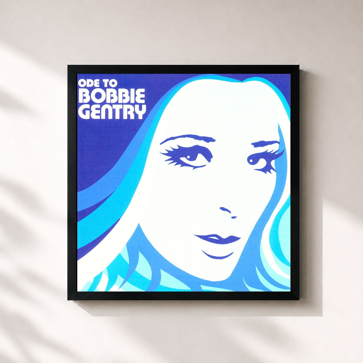 #noir Tableau carré de l'album Ode To Bobbie Gentry... The Capitol Years de Bobbie Gentry, cadre noir 32x32 cm