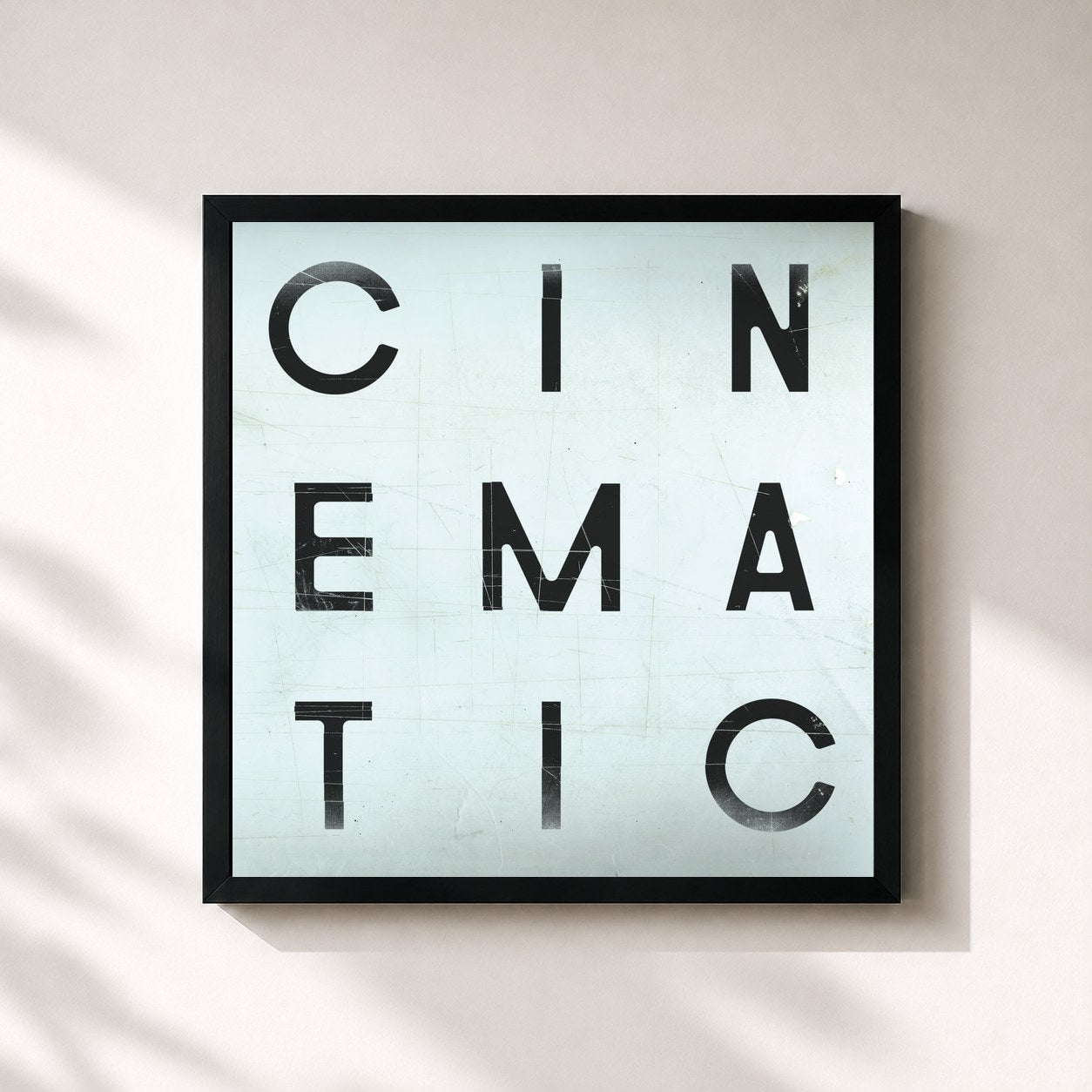 #noir Tableau carré de l'album To Believe de The Cinematic Orchestra, cadre noir 32x32 cm