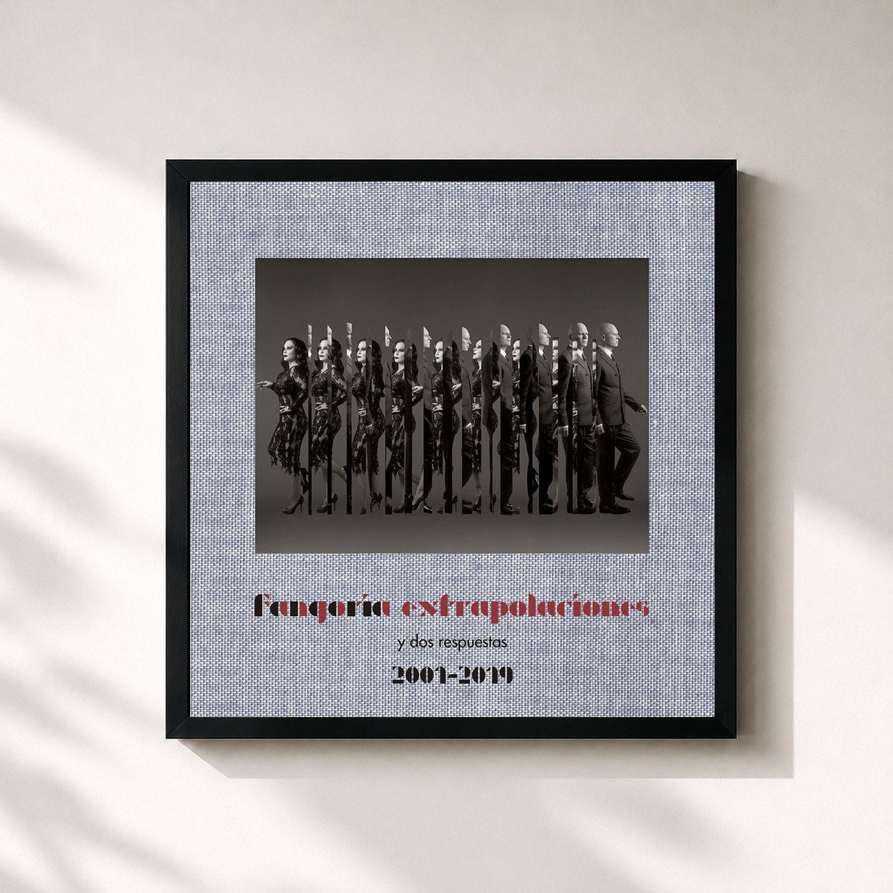 #noir Tableau carré de l'album Extrapolaciones y dos respuestas 2001-2019 de Fangoria, cadre noir 32x32 cm
