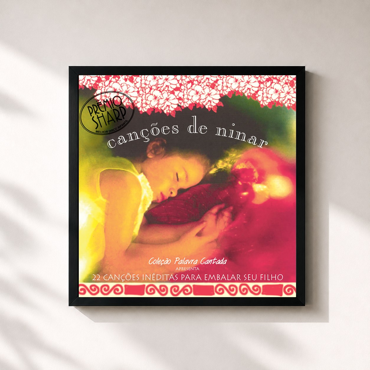 #noir Tableau carré de l'album Canções de Ninar: 22 Canções Inéditas para Embalar Seu Filho de Palavra Cantada, cadre noir 32x32 cm