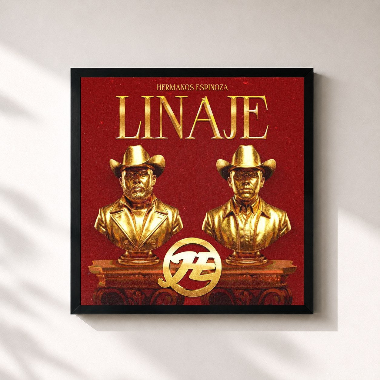 #noir Tableau carré de l'album LINAJE de Hermanos Espinoza, cadre noir 32x32 cm