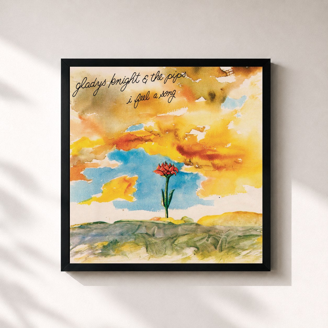 #noir Tableau carré de l'album I Feel A Song (Expanded Edition) de Gladys Knight & The Pips, cadre noir 32x32 cm