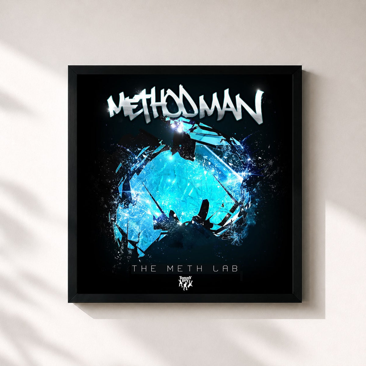 #noir Tableau carré de l'album The Meth Lab de Method Man, cadre noir 32x32 cm