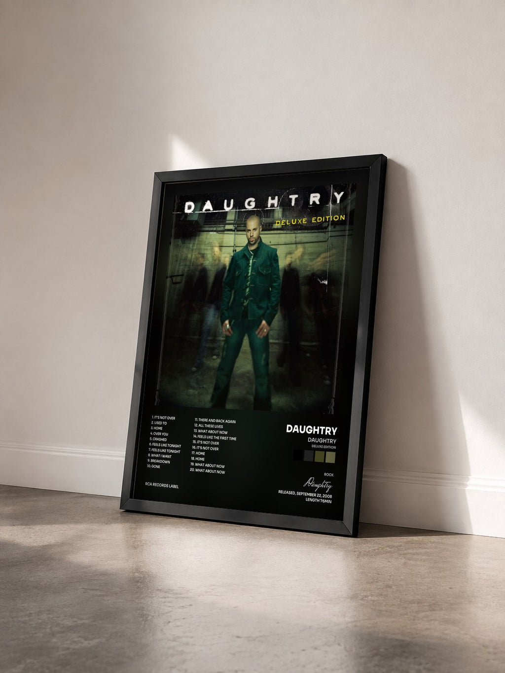 #noir Tableau de l'album Daughtry (Deluxe Edition) de Daughtry vu de trois quarts, cadre noir