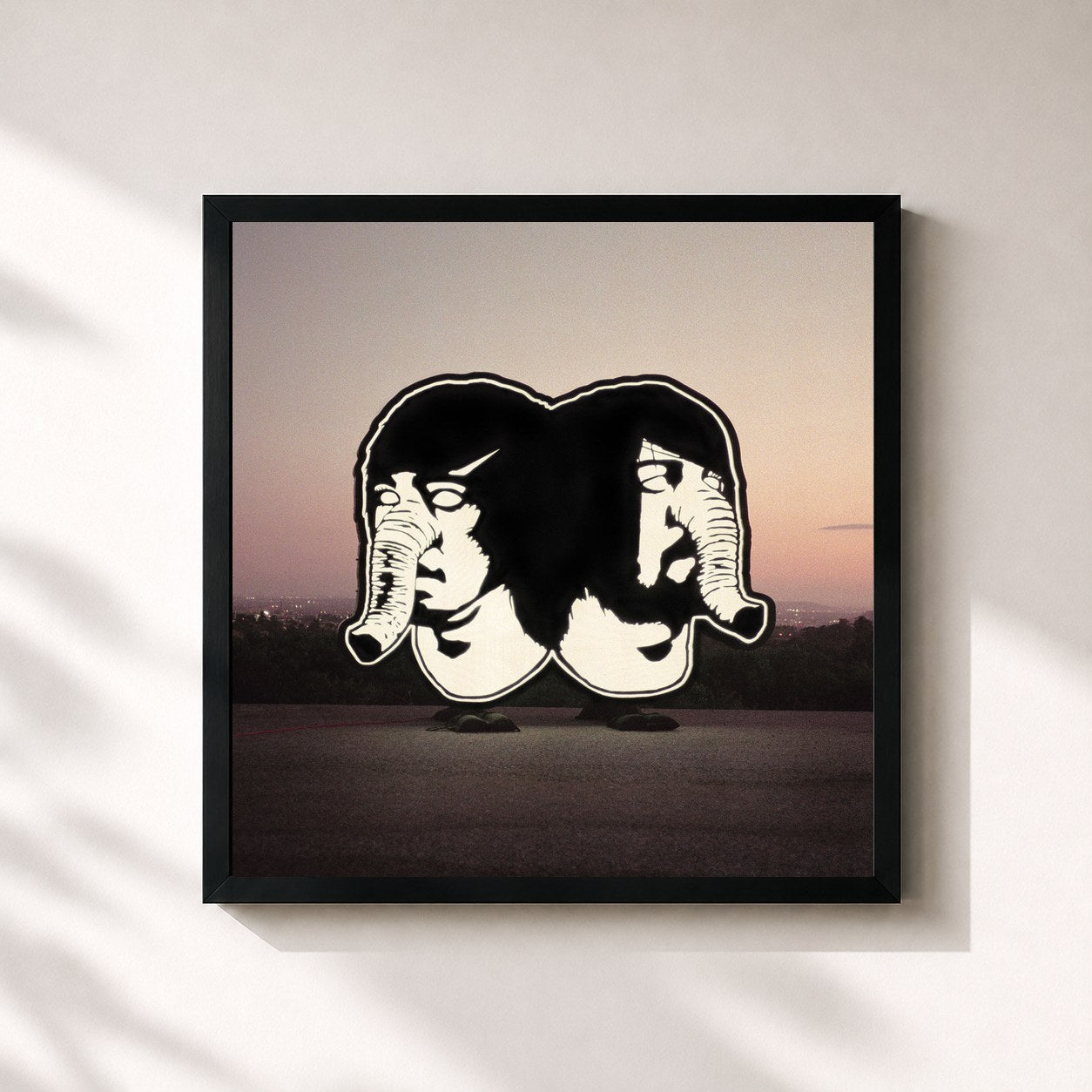 #noir Tableau carré de l'album The Physical World de Death From Above 1979, cadre noir 32x32 cm
