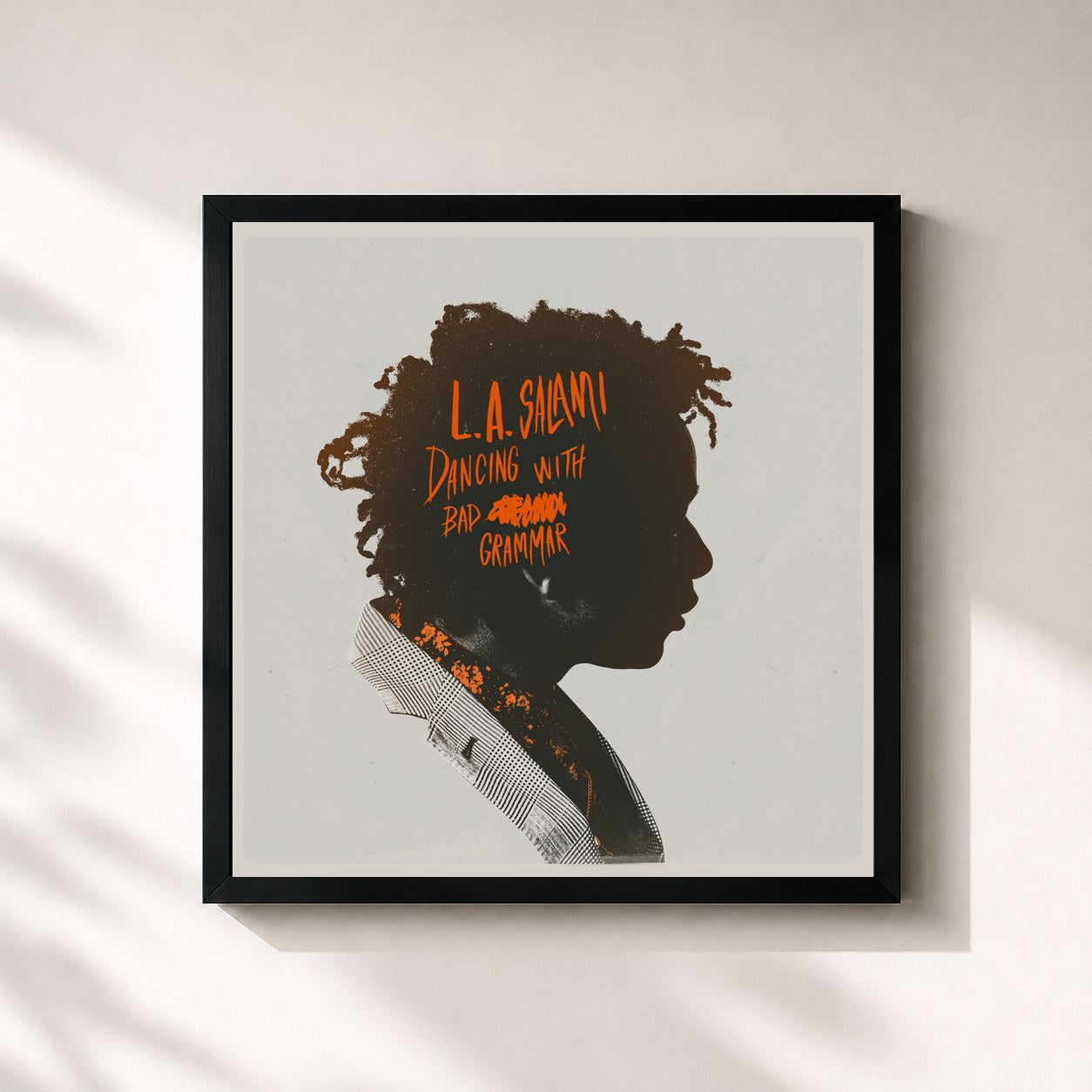 #noir Tableau carré de l'album Dancing With Bad Grammar: The Directors Cut de L.A. Salami, cadre noir 32x32 cm