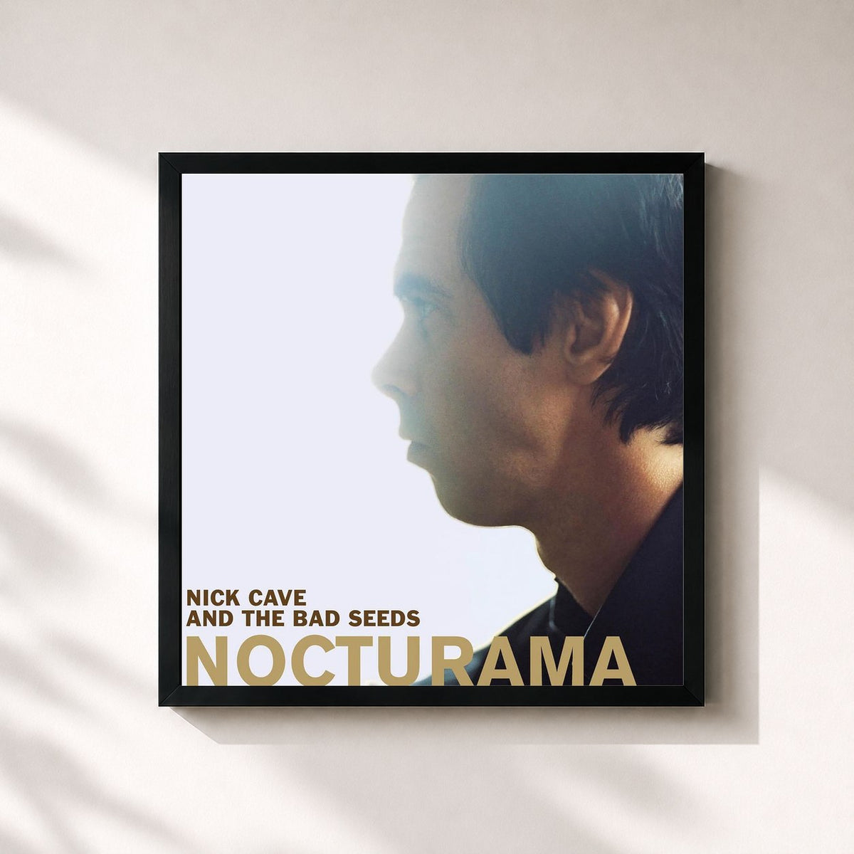 #noir Tableau carré de l'album Nocturama de Nick Cave & The Bad Seeds, cadre noir 32x32 cm