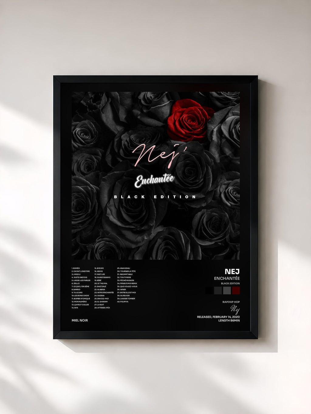 #noir Enchantée (Black Edition) by Nej as a framed art print, black frame, printed and framed in France