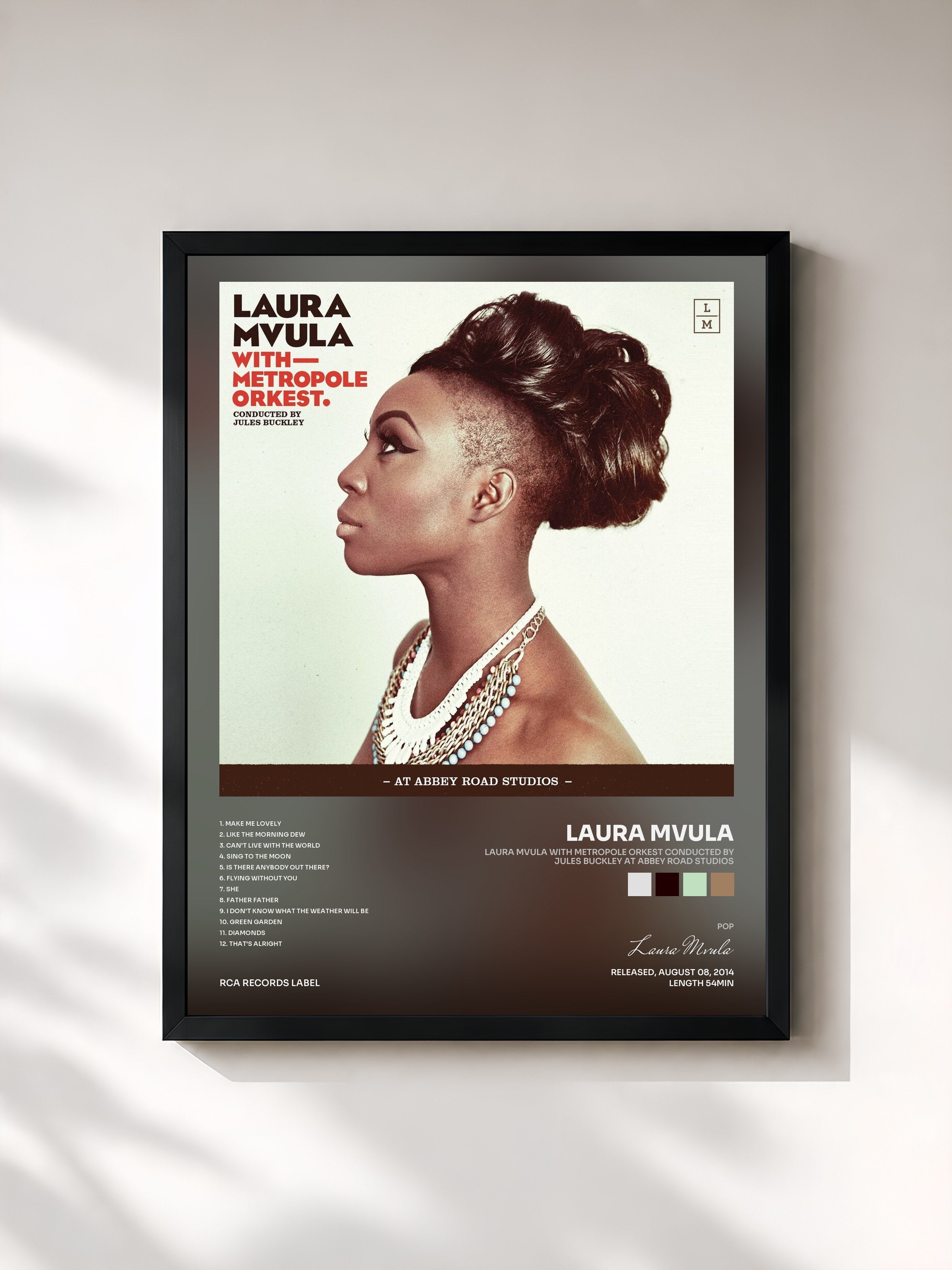 #noir Tableau de l'album Laura Mvula with Metropole Orkest conducted by Jules Buckley at Abbey Road Studios de Laura Mvula, cadre noir, imprimé et encadré en France