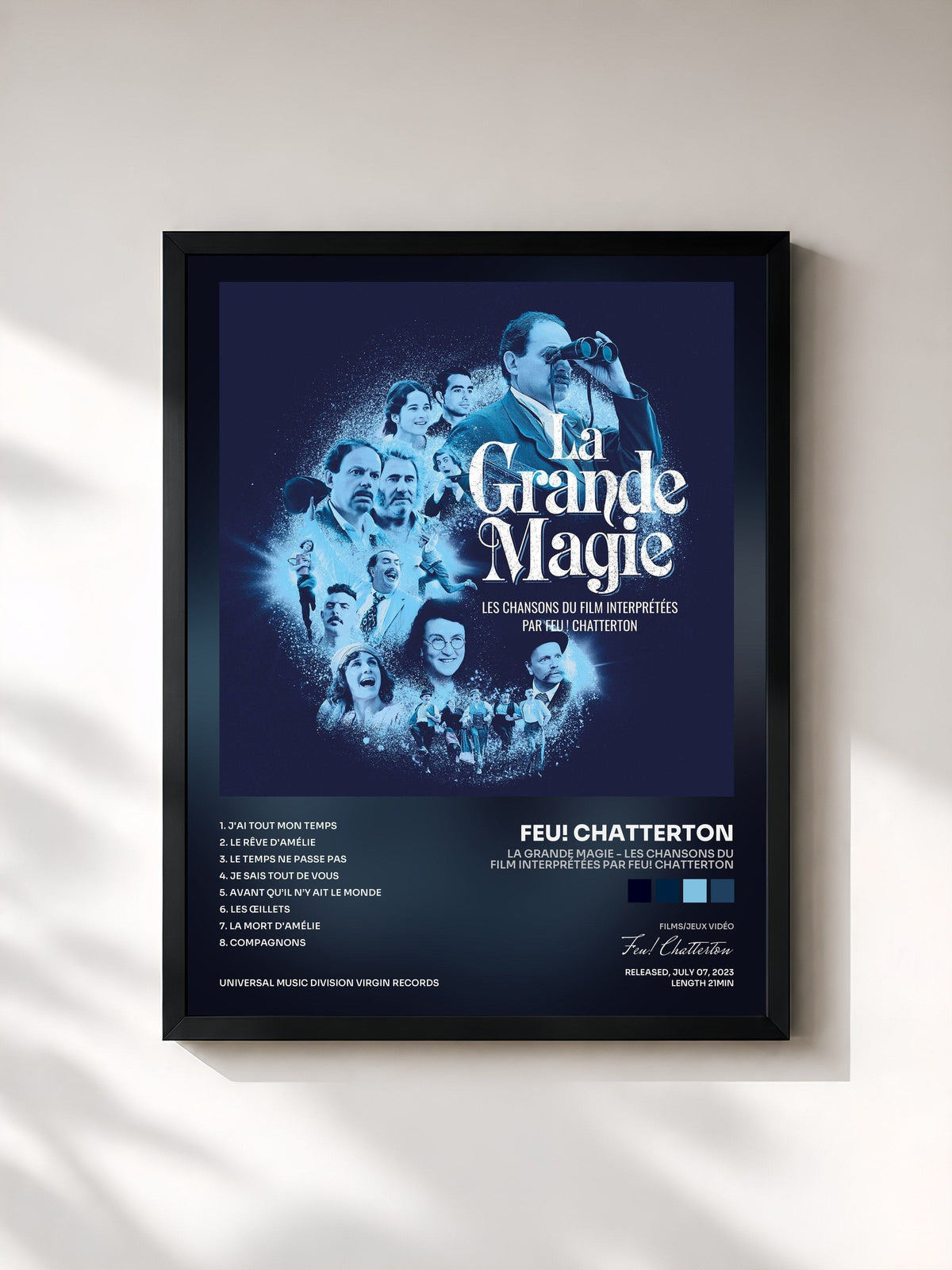#noir La Grande Magie - Les chansons du film interprétées par Feu! Chatterton von Feu! Chatterton als gerahmter Kunstdruck, schwarzer Rahmen, gedruckt und gerahmt in Frankreich