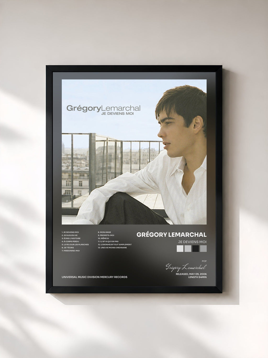 #noir Je deviens moi by Grégory Lemarchal as a framed art print, black frame, printed and framed in France