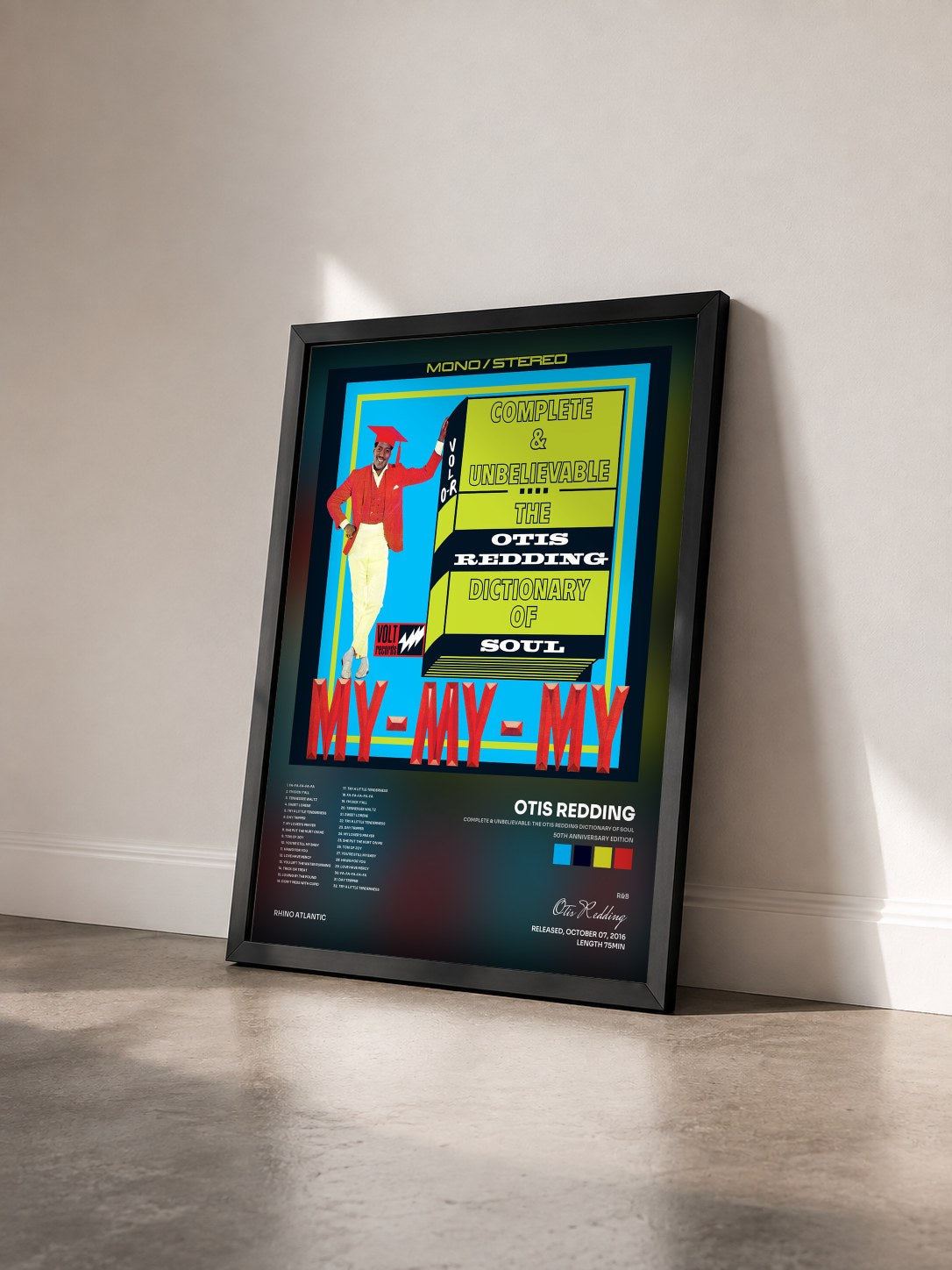 #noir Tableau de l'album Complete & Unbelievable: The Otis Redding Dictionary of Soul (50th Anniversary Edition) de Otis Redding vu de trois quarts, cadre noir