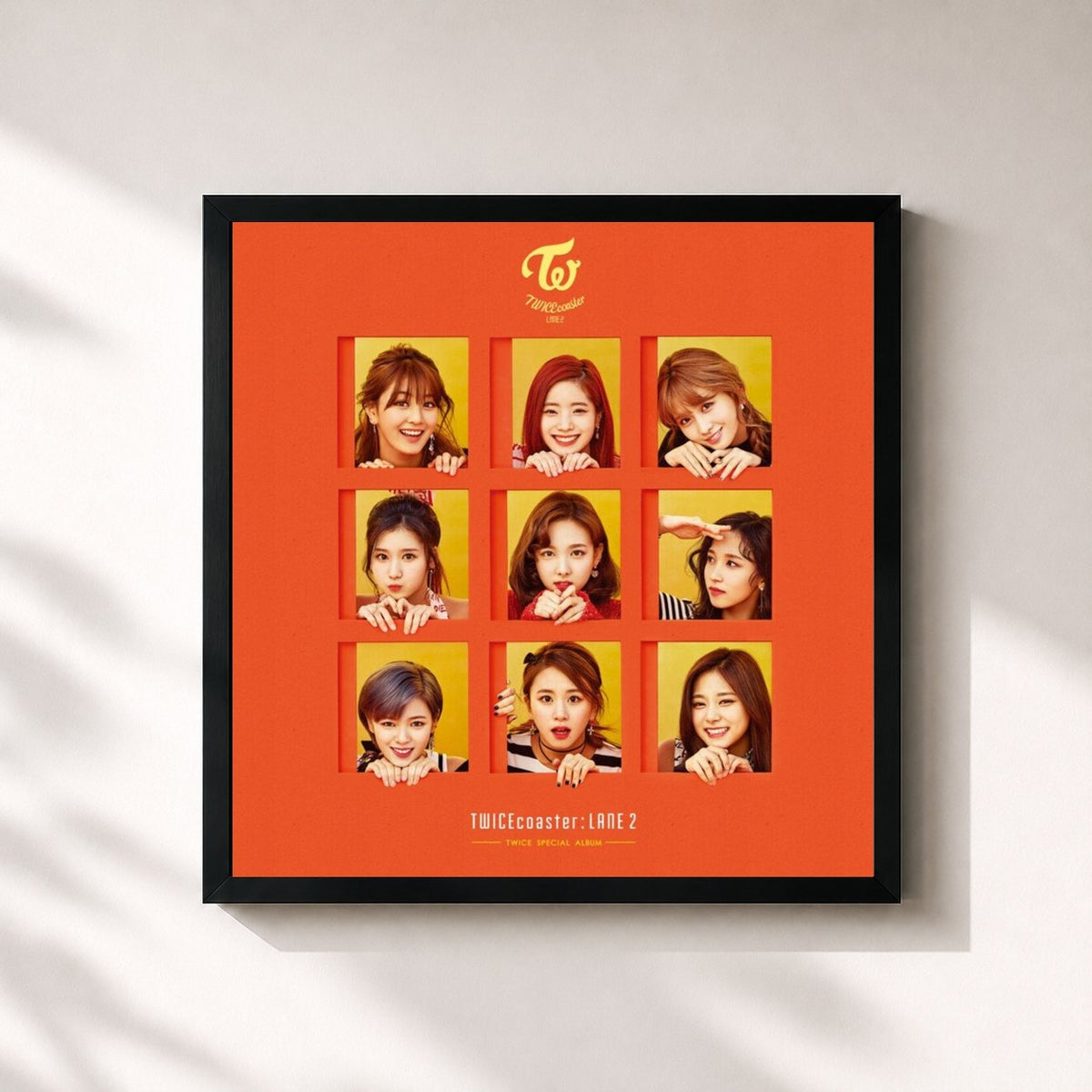 #noir Tableau carré de l'album Twicecoaster: Lane 2 de TWICE, cadre noir 32x32 cm