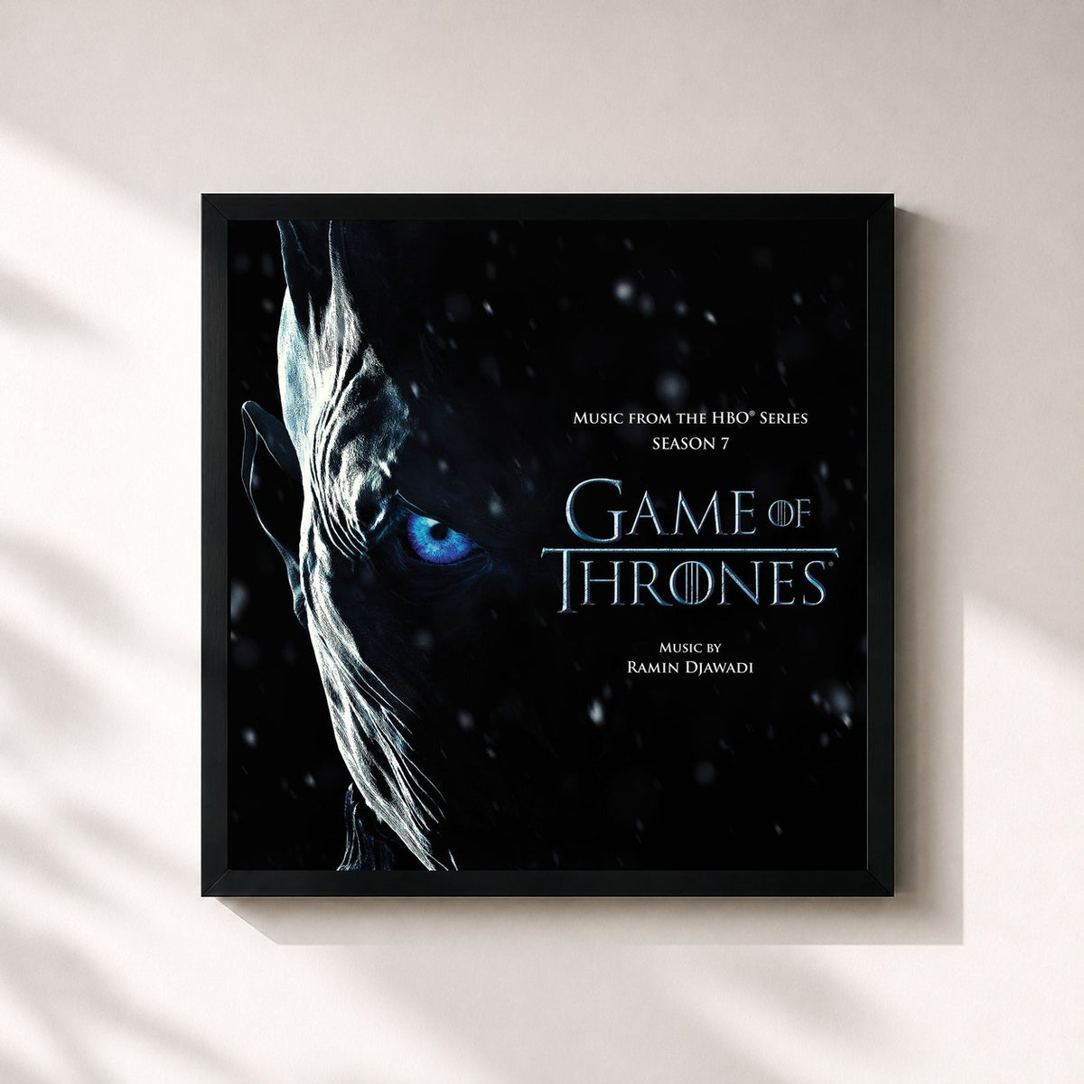 #noir Tableau carré de l'album Game Of Thrones: Season 7 (Music from the HBO Series) de Ramin Djawadi, cadre noir 32x32 cm