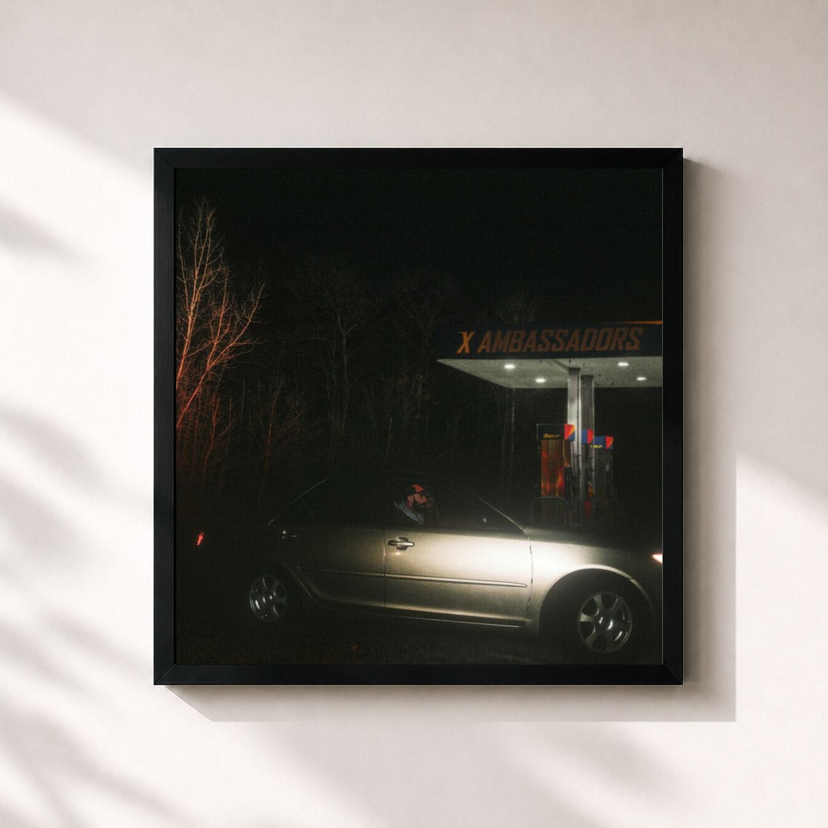 #noir Tableau carré de l'album Townie de X Ambassadors, cadre noir 32x32 cm