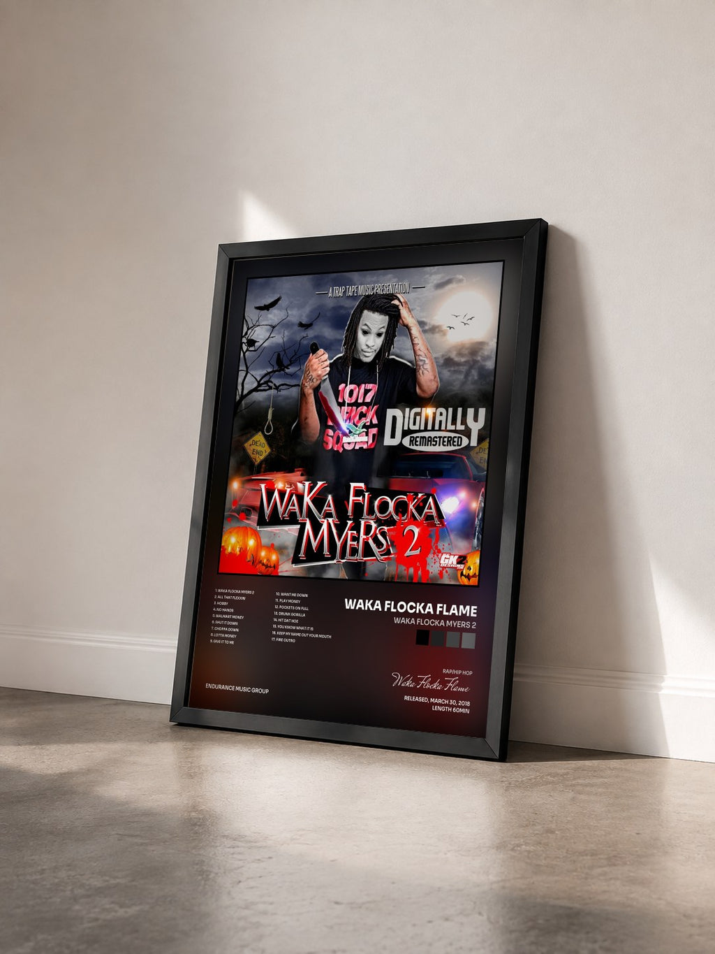 #noir Tableau de l'album Waka Flocka Myers 2 de Waka Flocka Flame vu de trois quarts, cadre noir