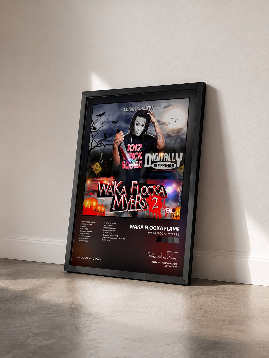 #noir Tableau de l'album Waka Flocka Myers 2 de Waka Flocka Flame vu de trois quarts, cadre noir