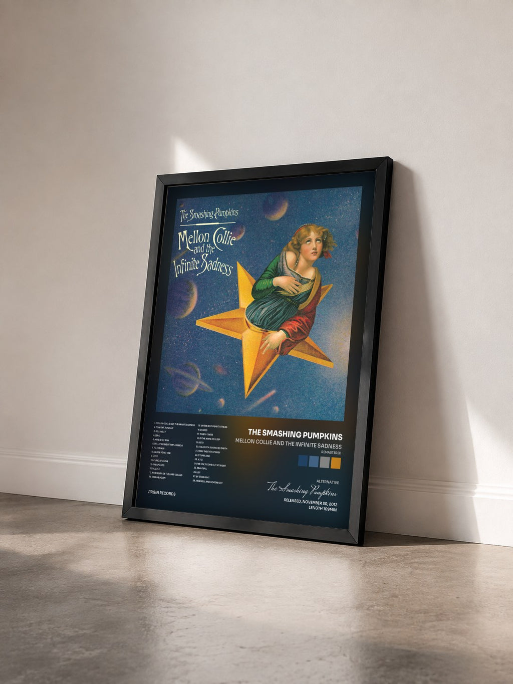 #noir Tableau de l'album Mellon Collie And The Infinite Sadness (Remastered) de The Smashing Pumpkins vu de trois quarts, cadre noir