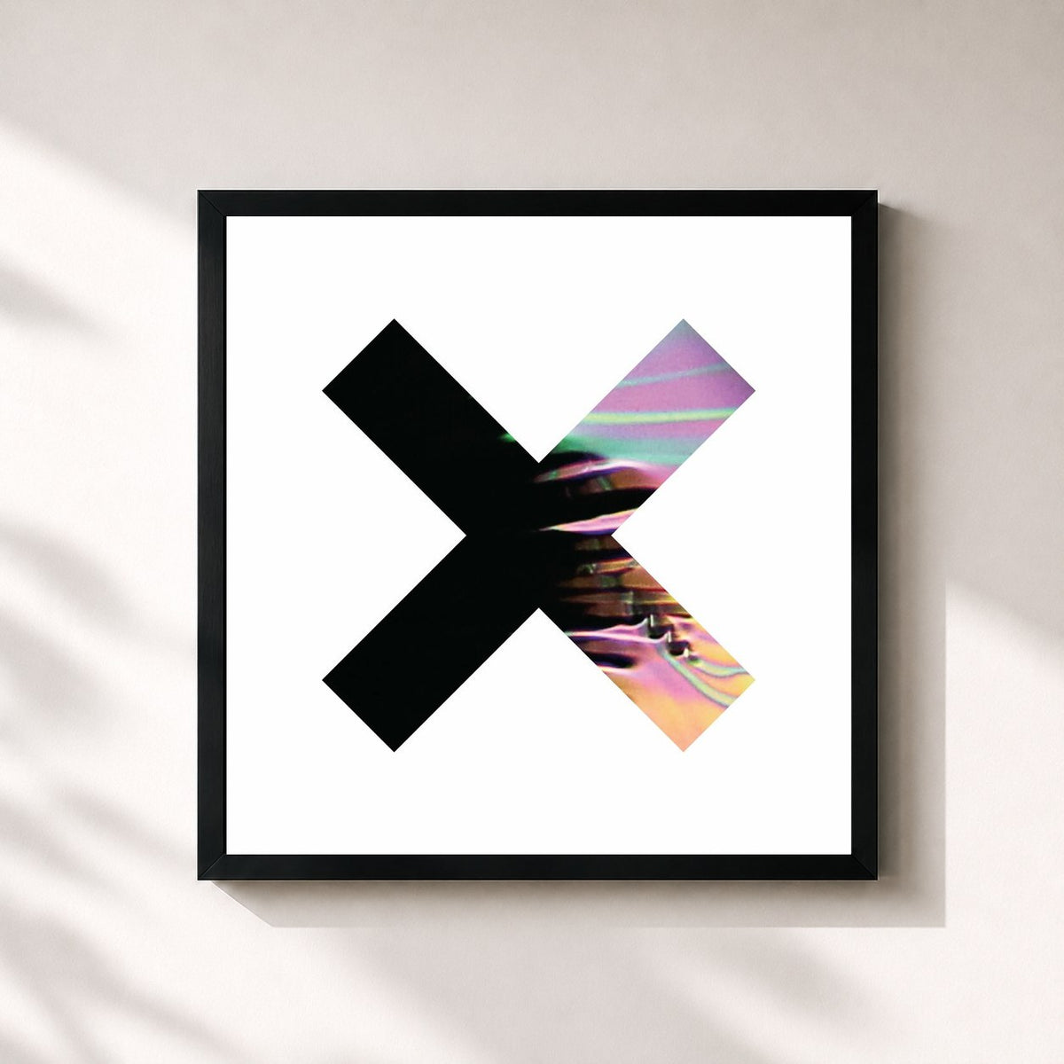 #noir Tableau carré de l'album Fiction EP de The xx, cadre noir 32x32 cm