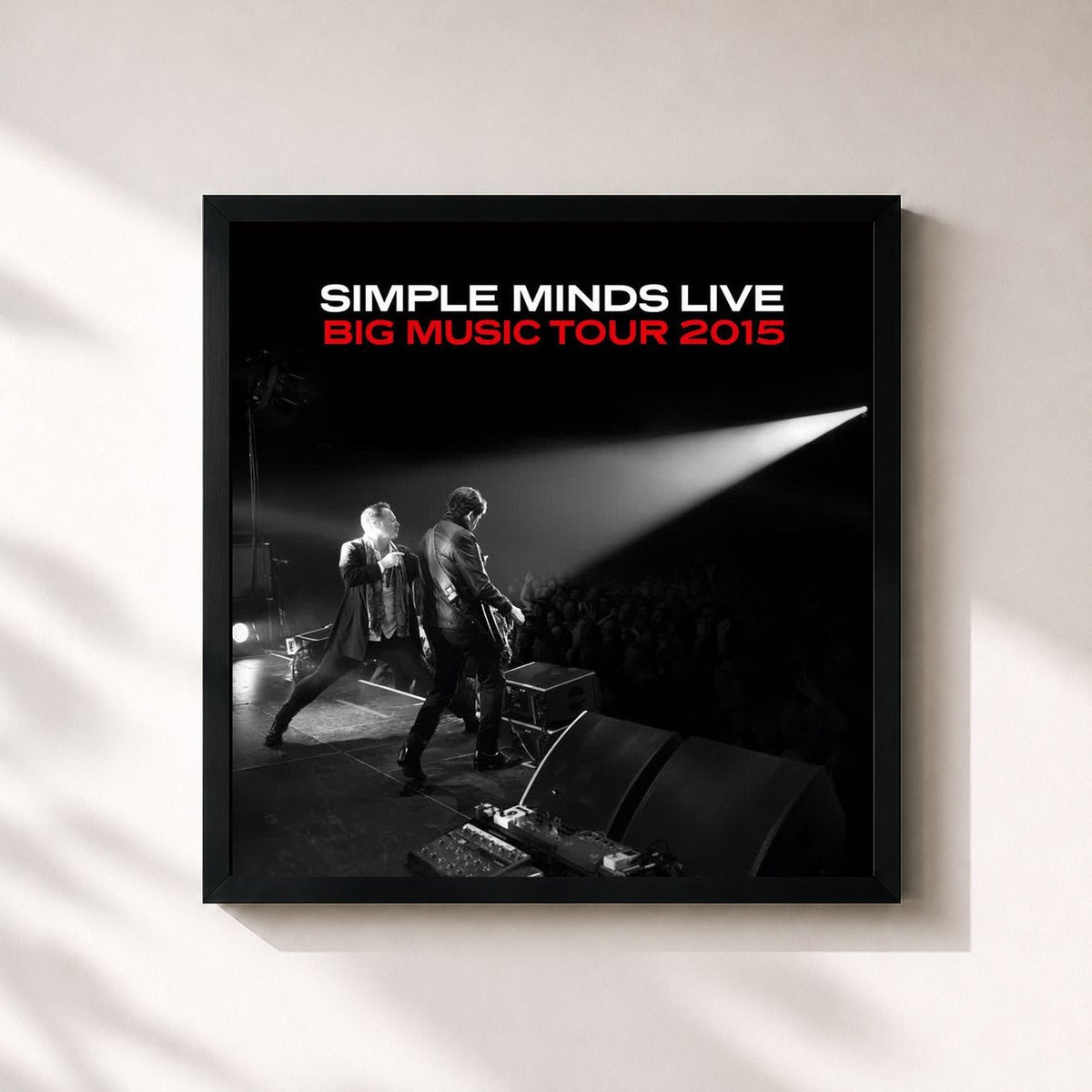 #noir Big Music Tour 2015 di Simple Minds in stampa quadrata incorniciata, cornice nera 32x32 cm