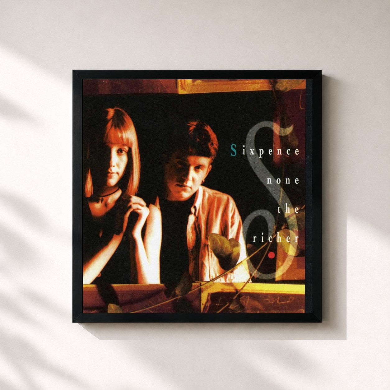 #noir Tableau carré de l'album The Fatherless & The Widow de Sixpence None the Richer, cadre noir 32x32 cm