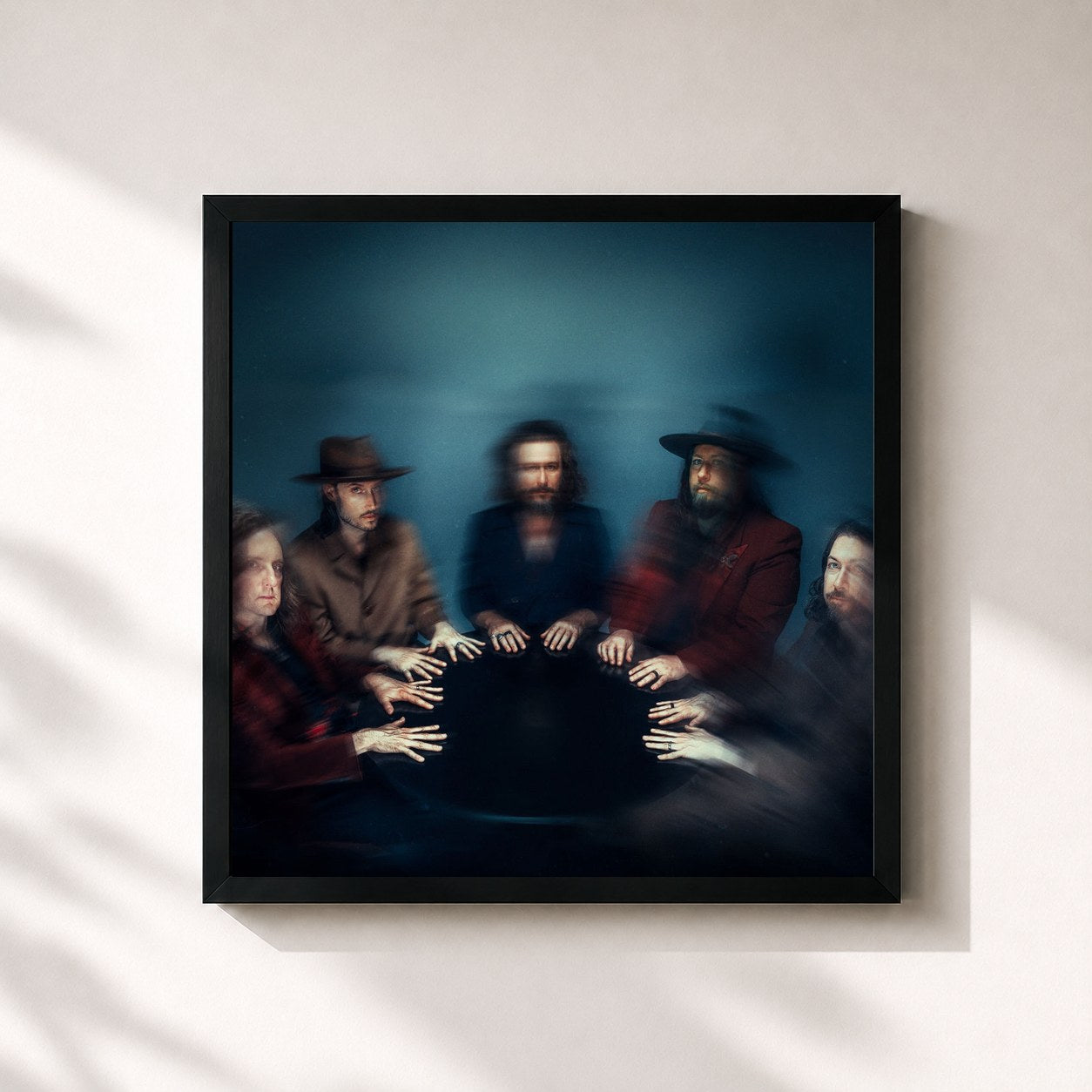 #noir Tableau carré de l'album is de My Morning Jacket, cadre noir 32x32 cm