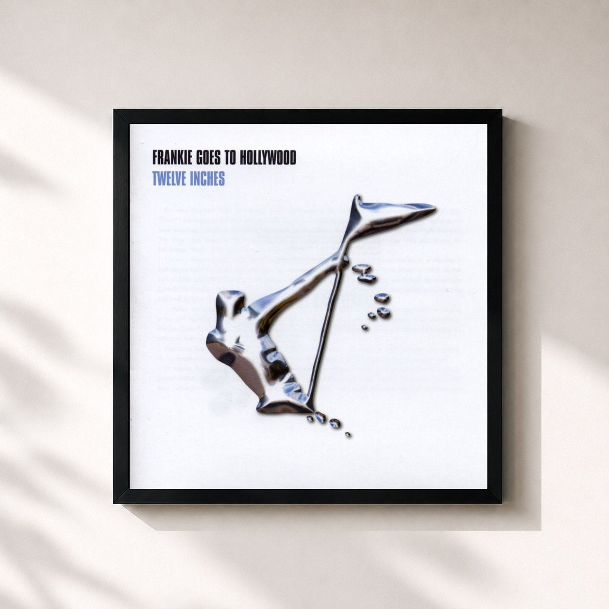 #noir Tableau carré de l'album Twelve Inches de Frankie Goes to Hollywood, cadre noir 32x32 cm