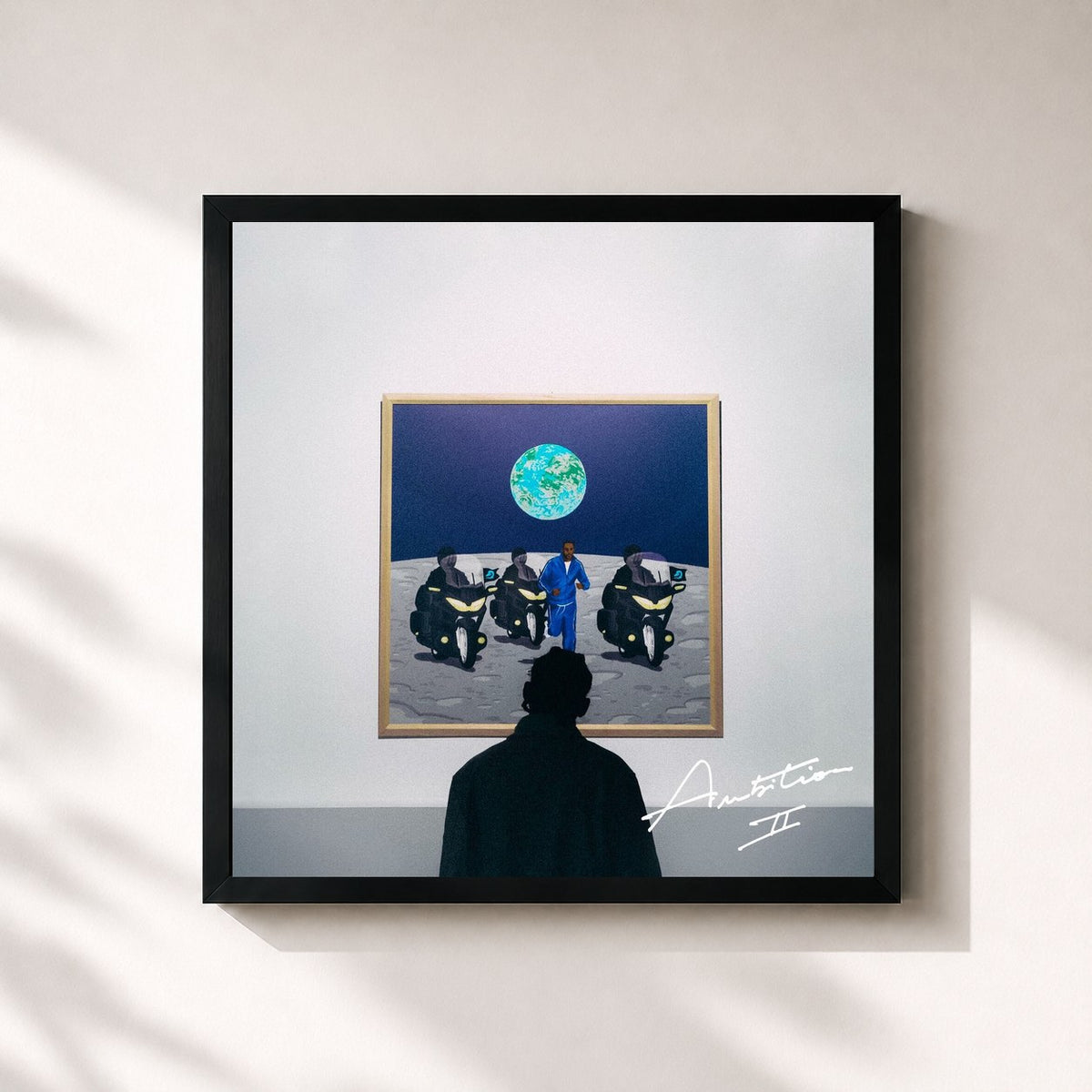 #noir Tableau carré de l'album AMBITION II de Guy2bezbar, cadre noir 32x32 cm