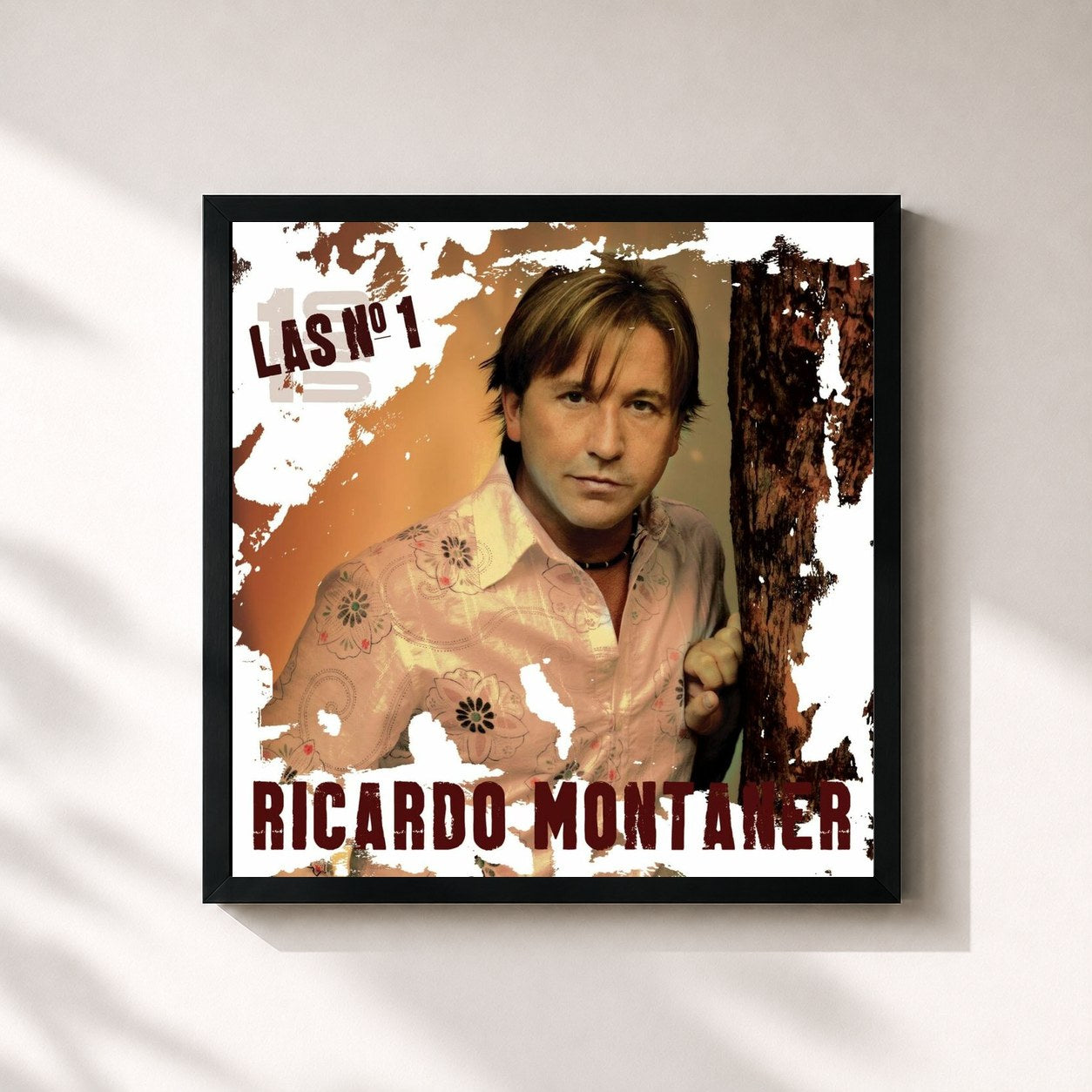 #noir Tableau carré de l'album Las #1 De Ricardo Montaner de Ricardo Montaner, cadre noir 32x32 cm