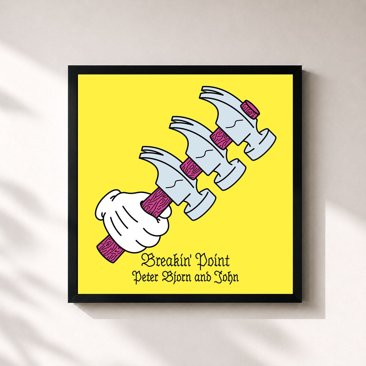 #noir Tableau carré de l'album Breakin' Point (Deluxe Edition) de Peter Bjorn and John, cadre noir 32x32 cm