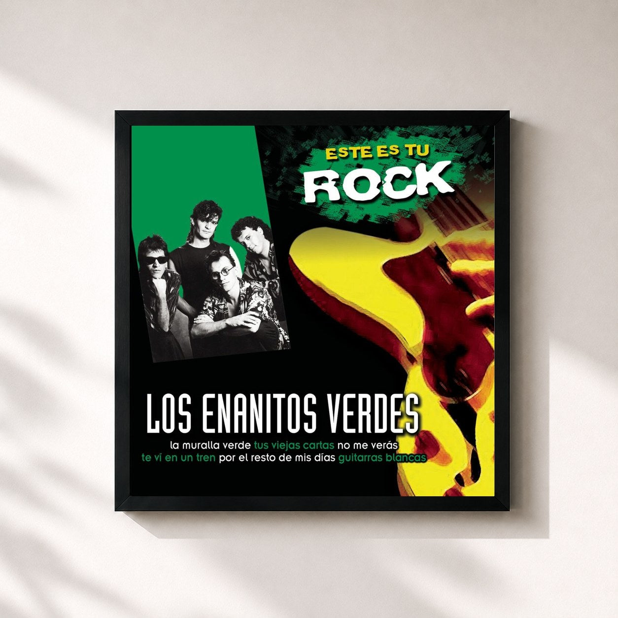#noir Tableau carré de l'album Este Es Tu Rock - Los Enanitos Verdes de Los Enanitos Verdes, cadre noir 32x32 cm