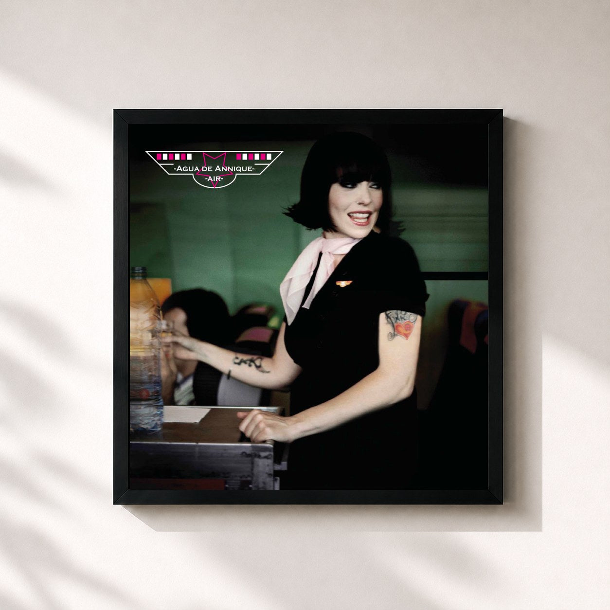 #noir Tableau carré de l'album Air de Anneke van Giersbergen, cadre noir 32x32 cm