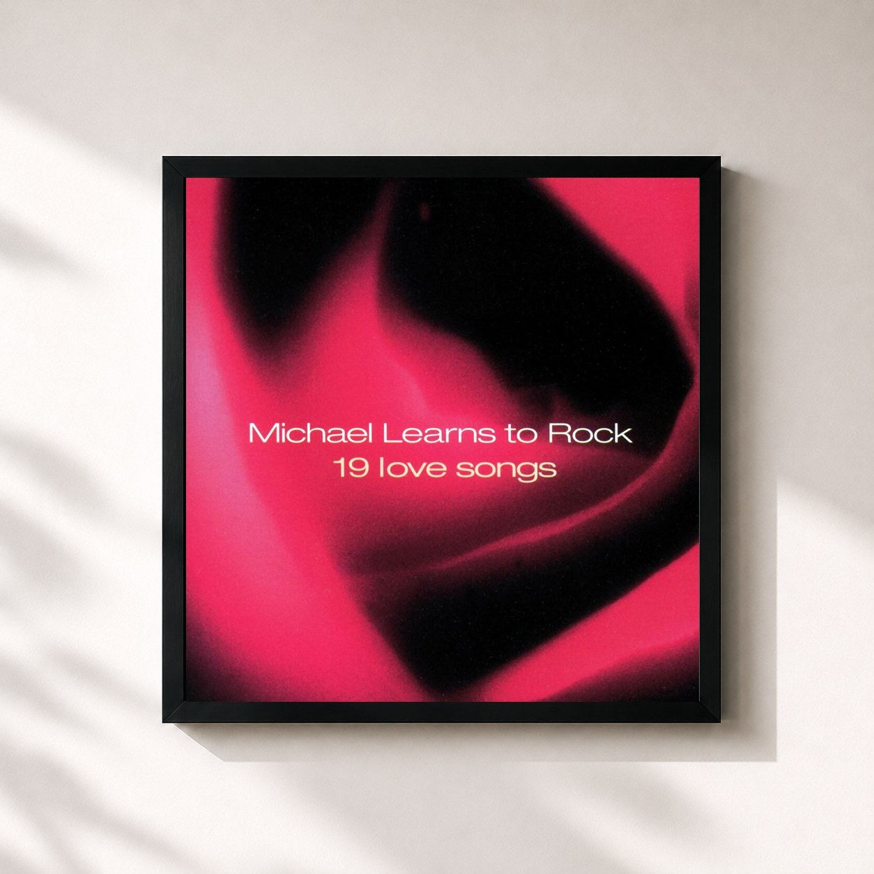 #noir Tableau carré de l'album 19 Love Songs de Michael Learns to Rock, cadre noir 32x32 cm