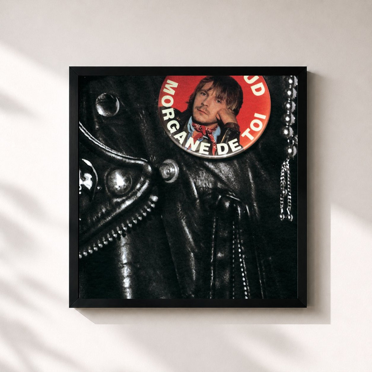 #noir Tableau carré de l'album Morgane De Toi de Renaud, cadre noir 32x32 cm