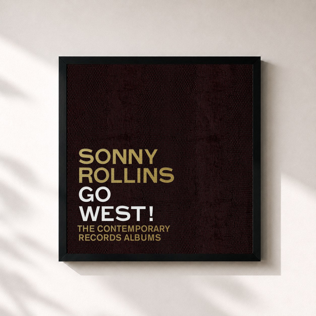 #noir Tableau carré de l'album Go West!: The Contemporary Records Albums de Sonny Rollins, cadre noir 32x32 cm