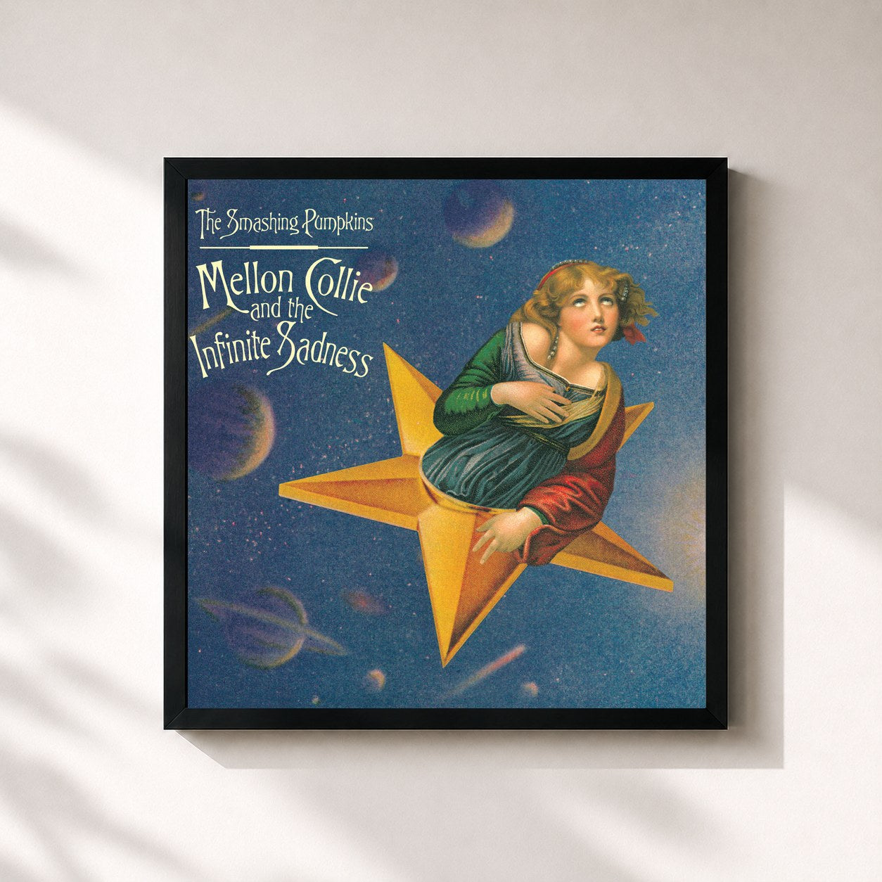#noir Mellon Collie And The Infinite Sadness (Remastered) de The Smashing Pumpkins en lámina cuadrada enmarcada, marco negro de 32x32 cm