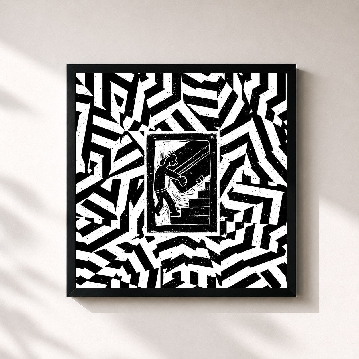 #noir Tableau carré de l'album Das ist alles von der Kunstfreiheit gedeckt de Danger Dan, cadre noir 32x32 cm