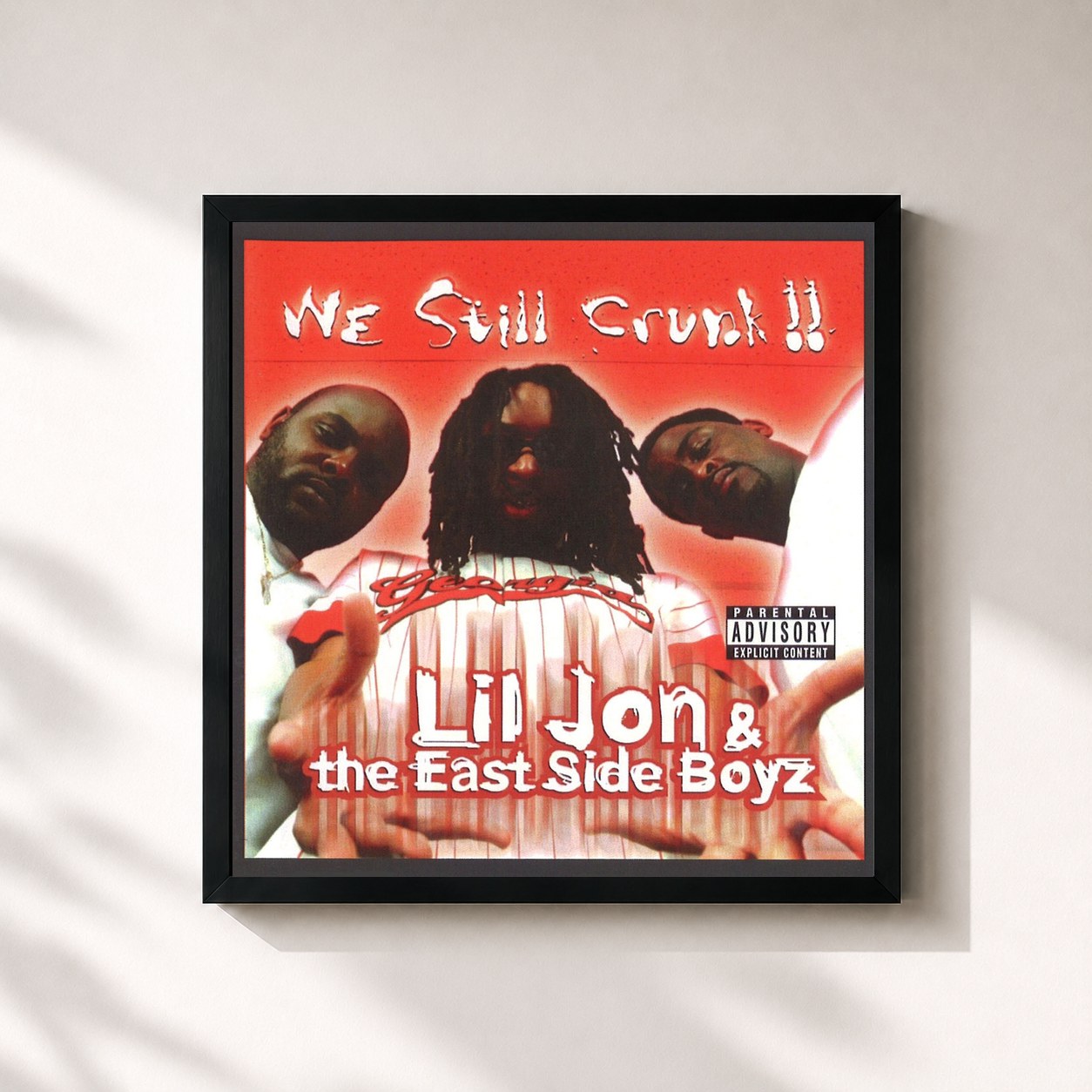 #noir Tableau carré de l'album We Still Crunk! de Lil Jon & The East Side Boyz, cadre noir 32x32 cm