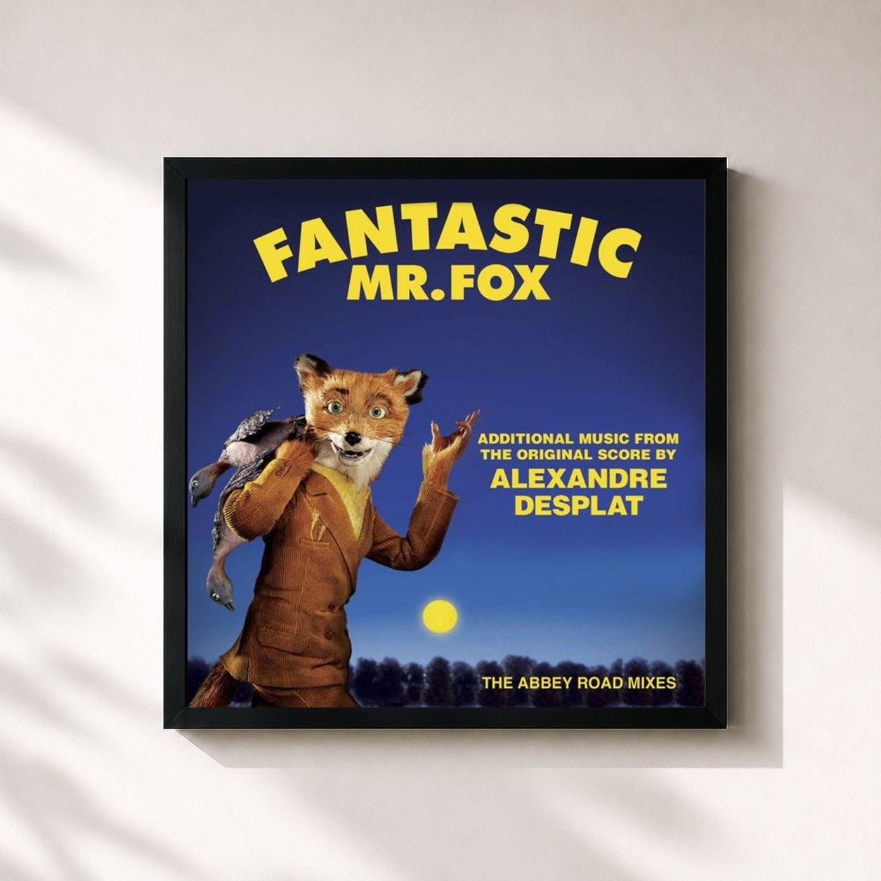 #noir Tableau carré de l'album Fantastic Mr. Fox - Additional Music From The Original Score By Alexandre Desplat - The Abbey Road Mixes de Alexandre Desplat, cadre noir 32x32 cm