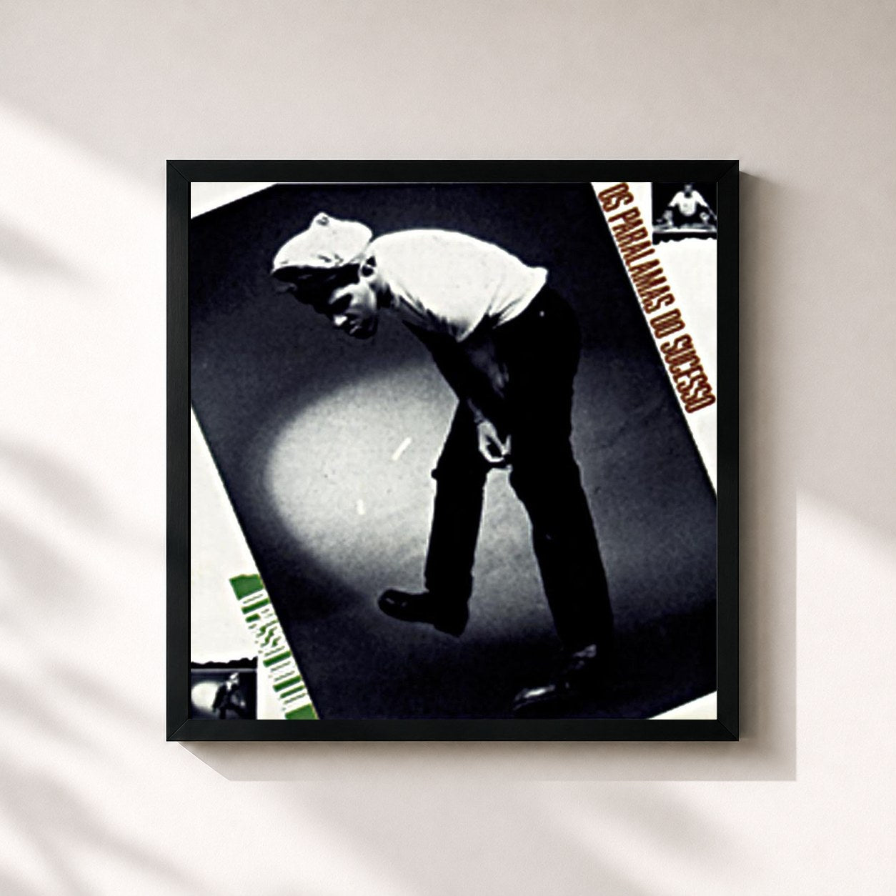 #noir Tableau carré de l'album O Passo Do Lui de Os Paralamas do Sucesso, cadre noir 32x32 cm