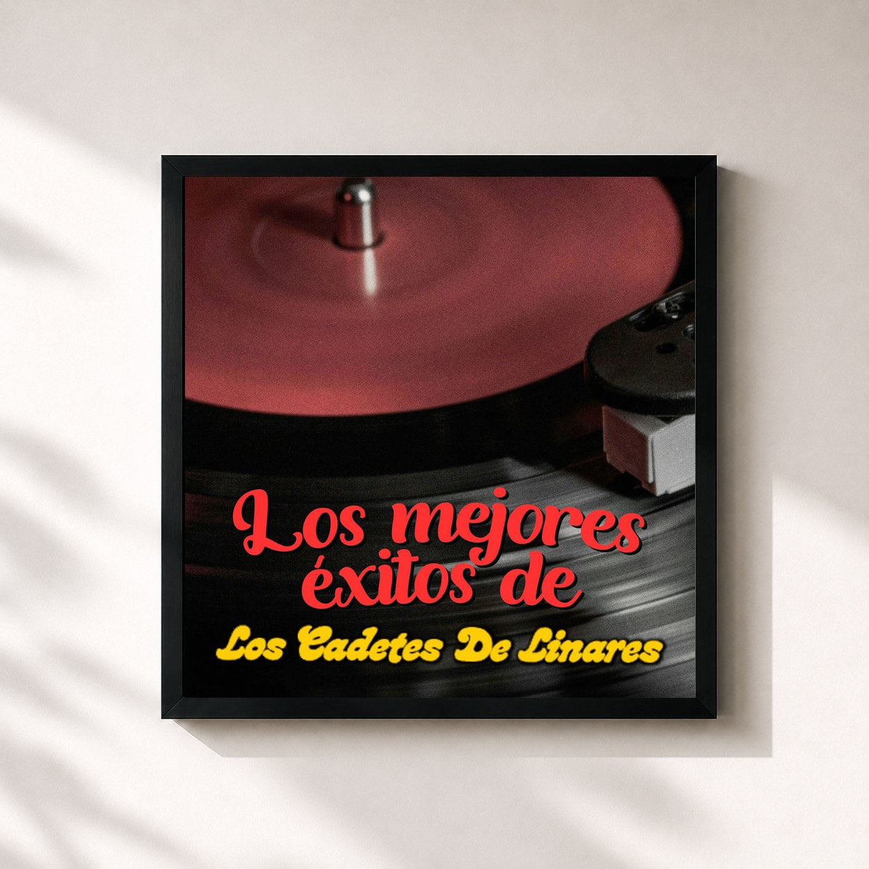 #noir Tableau carré de l'album Los Mejores Éxitos de Cadetes de Los Cadetes De Linares, cadre noir 32x32 cm