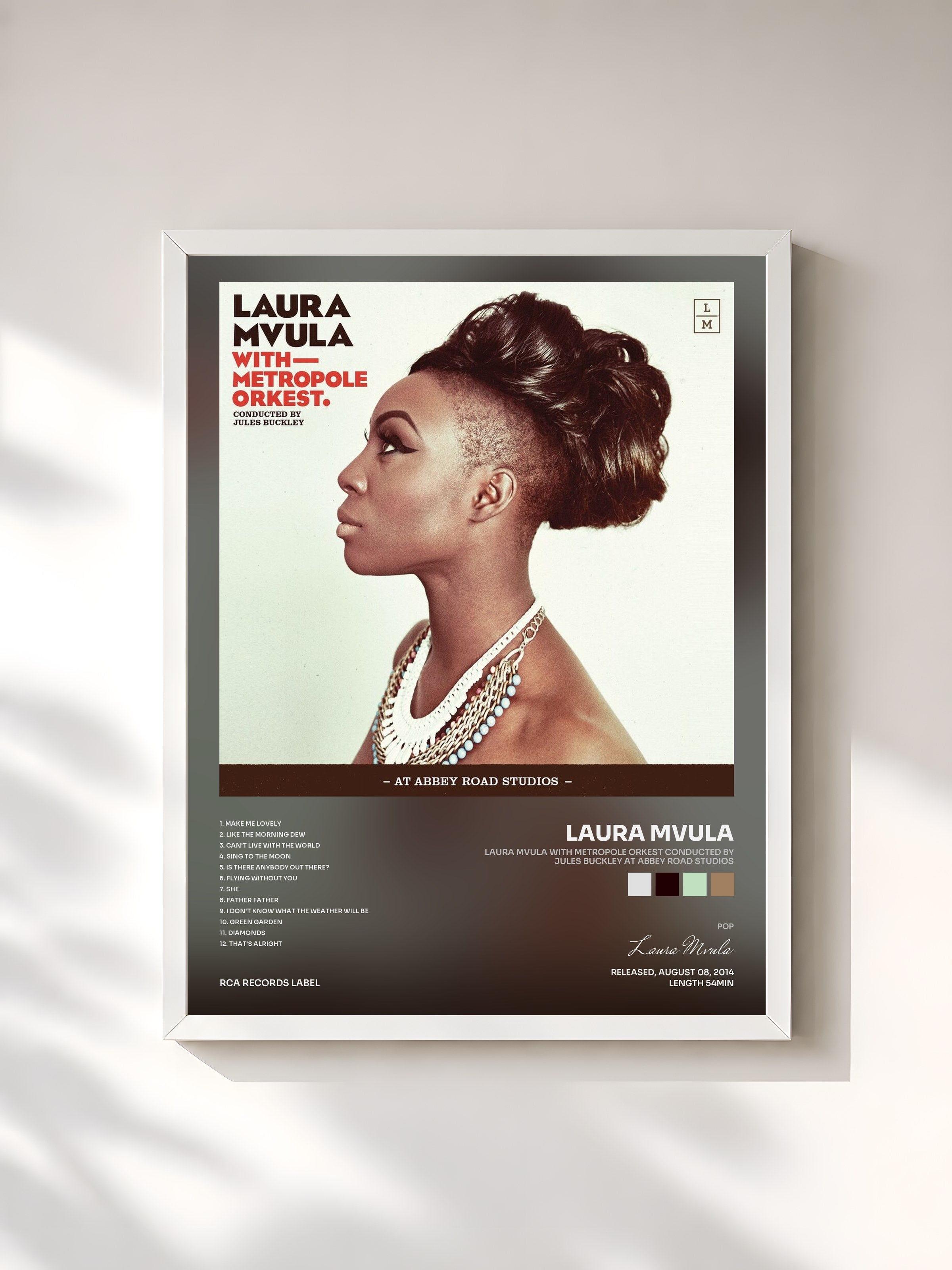 #blanc Tableau de l'album Laura Mvula with Metropole Orkest conducted by Jules Buckley at Abbey Road Studios de Laura Mvula, cadre blanc, imprimé et encadré en France