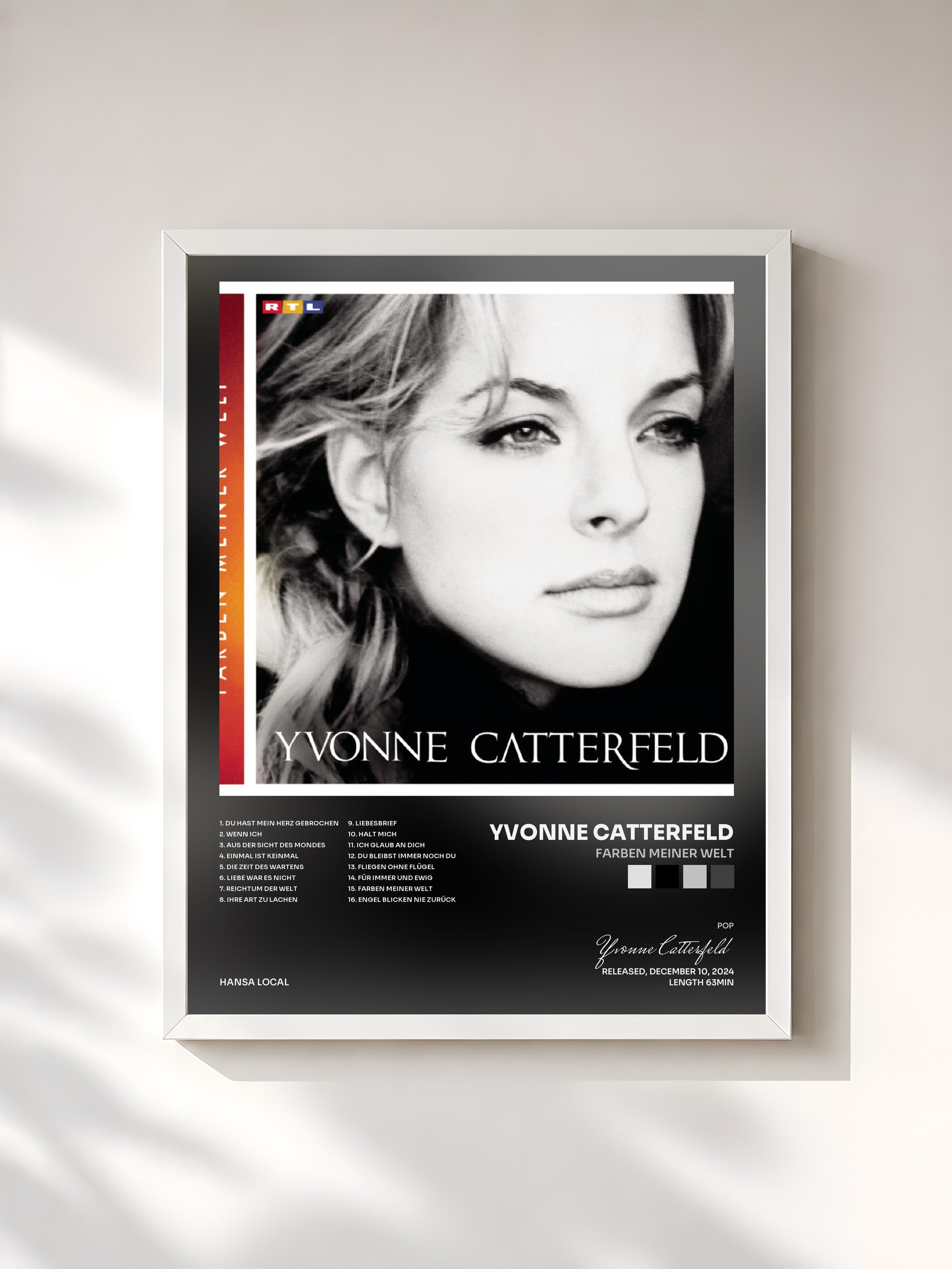#blanc Tableau de l'album Farben meiner Welt de Yvonne Catterfeld, cadre blanc, imprimé et encadré en France