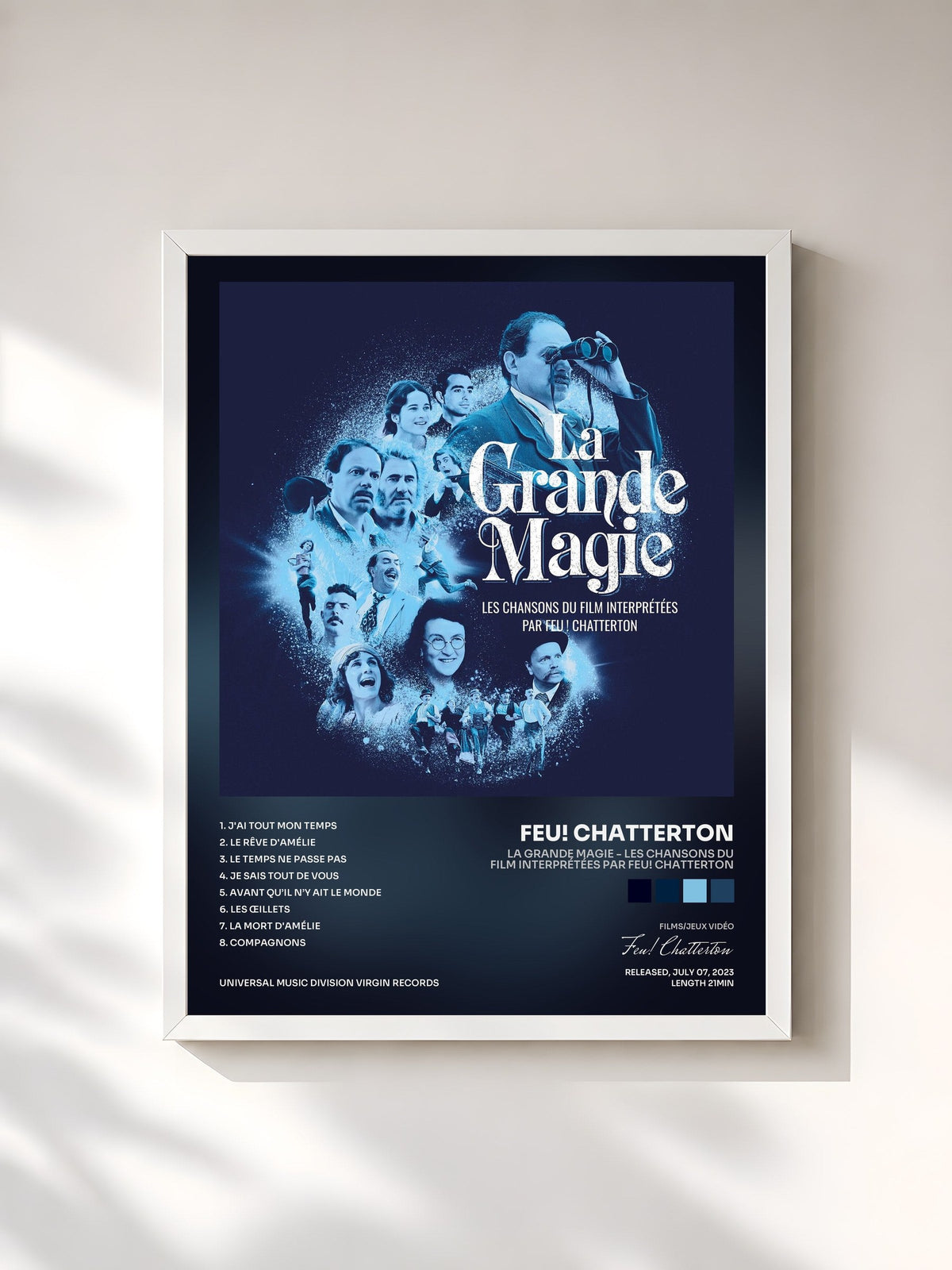 #blanc La Grande Magie - Les chansons du film interprétées par Feu! Chatterton von Feu! Chatterton als gerahmter Kunstdruck, weißer Rahmen, gedruckt und gerahmt in Frankreich