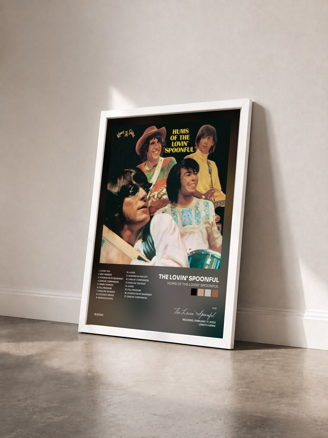#blanc Tableau de l'album Hums Of The Lovin' Spoonful de The Lovin' Spoonful vu de trois quarts, cadre blanc