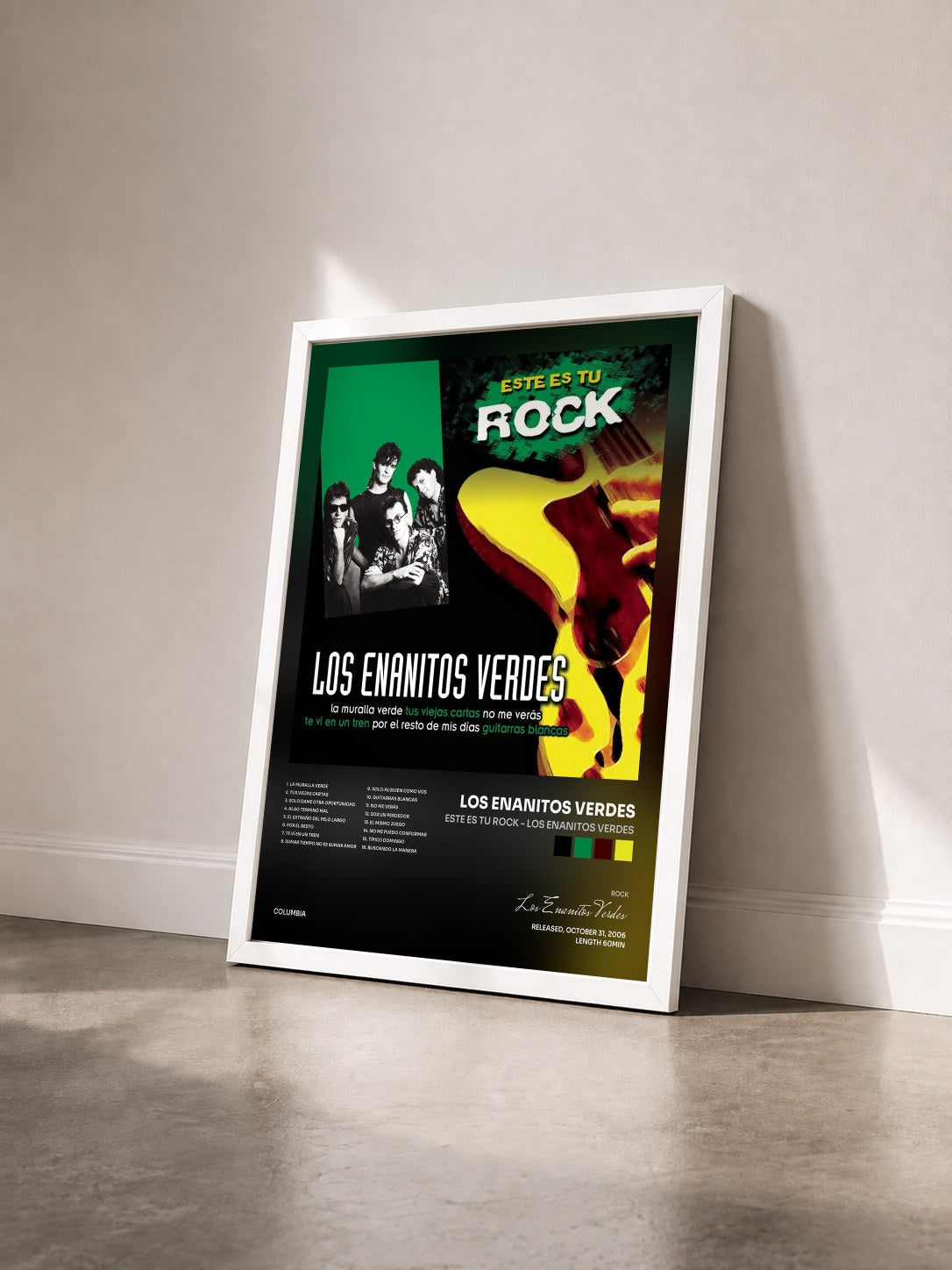 #blanc Tableau de l'album Este Es Tu Rock - Los Enanitos Verdes de Los Enanitos Verdes vu de trois quarts, cadre blanc