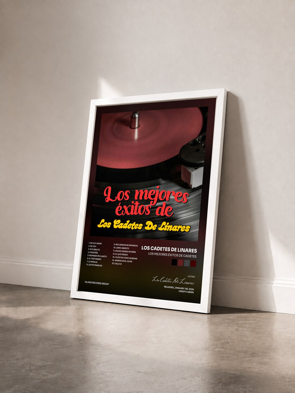 #blanc Los Mejores Éxitos von Cadetes de Los Cadetes De Linares als gerahmter Kunstdruck von schräg gesehen, weißer Rahmen