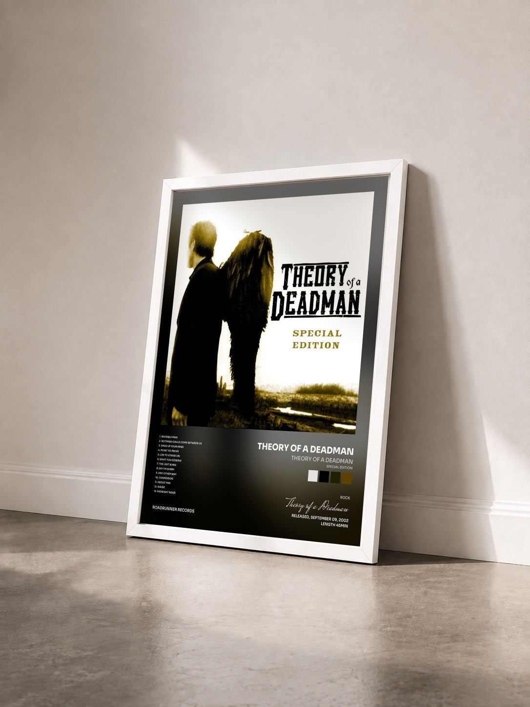 #blanc Tableau de l'album Theory of a Deadman (Special Edition) de Theory of a Deadman vu de trois quarts, cadre blanc