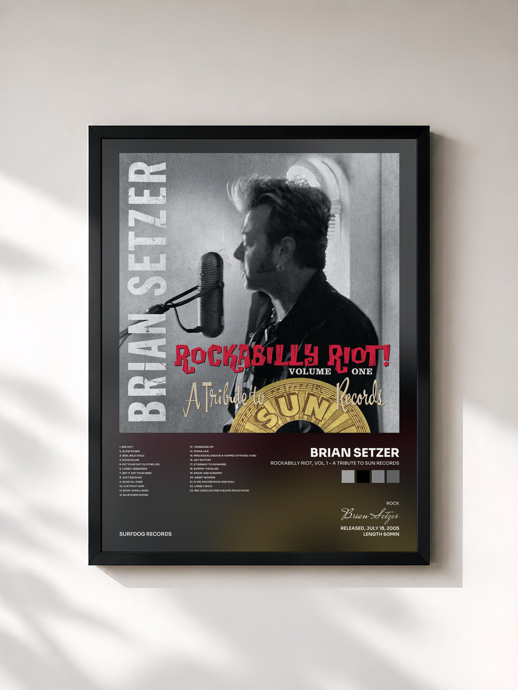 #noir Rockabilly Riot, Vol. 1 - A Tribute to Sun Records von Brian Setzer als gerahmter Kunstdruck, schwarzer Rahmen, gedruckt und gerahmt in Frankreich